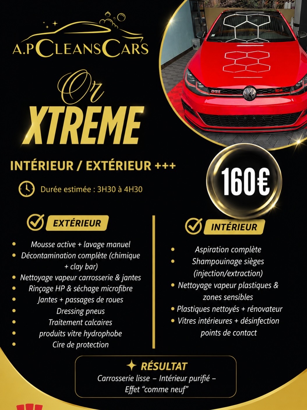Fiche illustrée de la prestation Or Xtreme